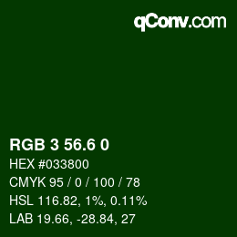 カラーコード: RGB 3 56.6 0 | qconv.com