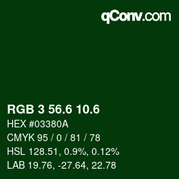カラーコード: RGB 3 56.6 10.6 | qconv.com