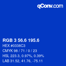 カラーコード: RGB 3 56.6 195.6 | qconv.com