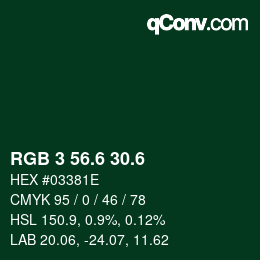 カラーコード: RGB 3 56.6 30.6 | qconv.com