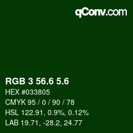 カラーコード: RGB 3 56.6 5.6 | qconv.com