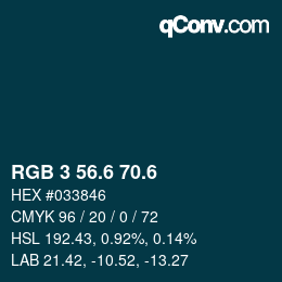 カラーコード: RGB 3 56.6 70.6 | qconv.com