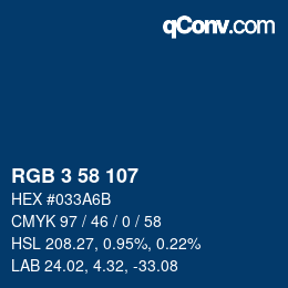 Color code: RGB 3 58 107 | qconv.com