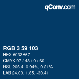 カラーコード: RGB 3 59 103 | qconv.com