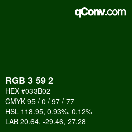 Color code: RGB 3 59 2 | qconv.com