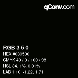 颜色代码: RGB 3 5 0 | qconv.com