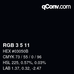 Color code: RGB 3 5 11 | qconv.com