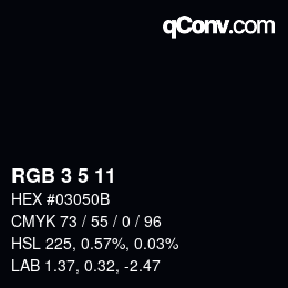 Color code: RGB 3 5 11 | qconv.com