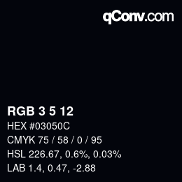 Color code: RGB 3 5 12 | qconv.com