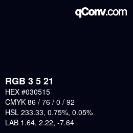 Color code: RGB 3 5 21 | qconv.com