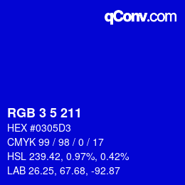 カラーコード: RGB 3 5 211 | qconv.com