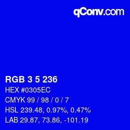 Color code: RGB 3 5 236 | qconv.com