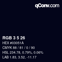 カラーコード: RGB 3 5 26 | qconv.com