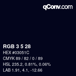 Color code: RGB 3 5 28 | qconv.com