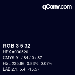 Color code: RGB 3 5 32 | qconv.com