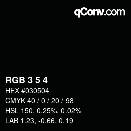 カラーコード: RGB 3 5 4 | qconv.com