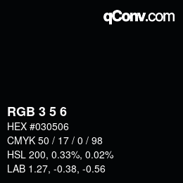 カラーコード: RGB 3 5 6 | qconv.com