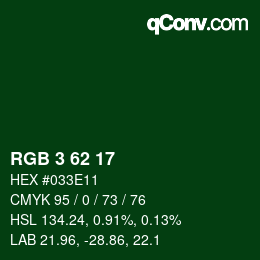 Color code: RGB 3 62 17 | qconv.com