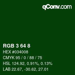 Color code: RGB 3 64 8 | qconv.com