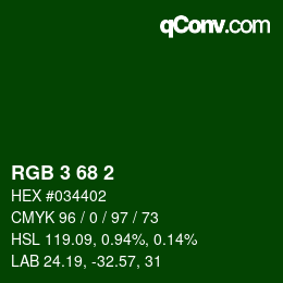 Color code: RGB 3 68 2 | qconv.com