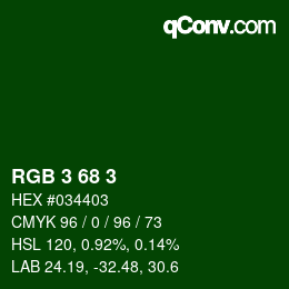 Color code: RGB 3 68 3 | qconv.com