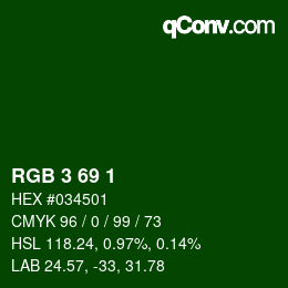 Color code: RGB 3 69 1 | qconv.com