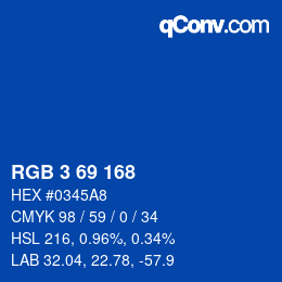 Color code: RGB 3 69 168 | qconv.com