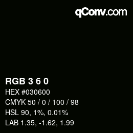 カラーコード: RGB 3 6 0 | qconv.com