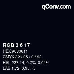 Color code: RGB 3 6 17 | qconv.com