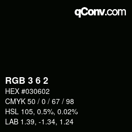 颜色代码: RGB 3 6 2 | qconv.com