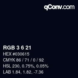 Color code: RGB 3 6 21 | qconv.com