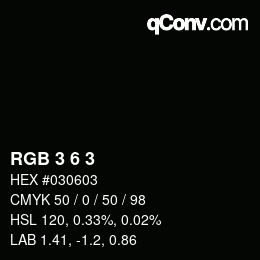 Color code: RGB 3 6 3 | qconv.com