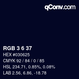 Color code: RGB 3 6 37 | qconv.com
