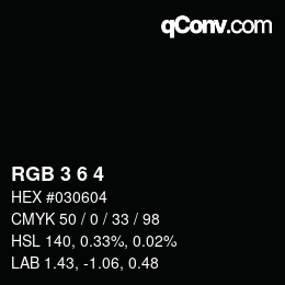 颜色代码: RGB 3 6 4 | qconv.com