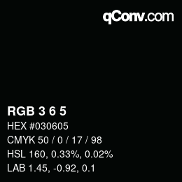 颜色代码: RGB 3 6 5 | qconv.com
