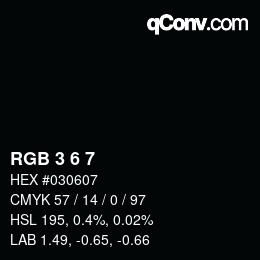 Color code: RGB 3 6 7 | qconv.com