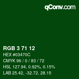 Color code: RGB 3 71 12 | qconv.com