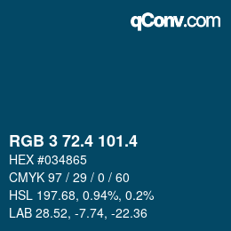 カラーコード: RGB 3 72.4 101.4 | qconv.com