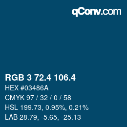 カラーコード: RGB 3 72.4 106.4 | qconv.com
