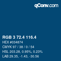 カラーコード: RGB 3 72.4 116.4 | qconv.com