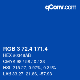 カラーコード: RGB 3 72.4 171.4 | qconv.com