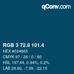 カラーコード: RGB 3 72.8 101.4 | qconv.com