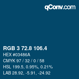 カラーコード: RGB 3 72.8 106.4 | qconv.com