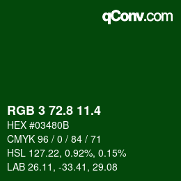 カラーコード: RGB 3 72.8 11.4 | qconv.com