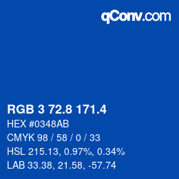 カラーコード: RGB 3 72.8 171.4 | qconv.com