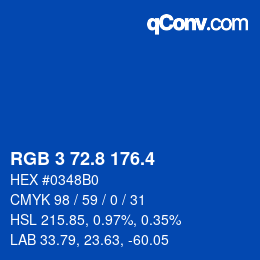 カラーコード: RGB 3 72.8 176.4 | qconv.com