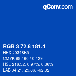 カラーコード: RGB 3 72.8 181.4 | qconv.com