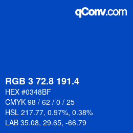 カラーコード: RGB 3 72.8 191.4 | qconv.com