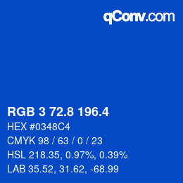 カラーコード: RGB 3 72.8 196.4 | qconv.com