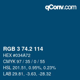 カラーコード: RGB 3 74.2 114 | qconv.com